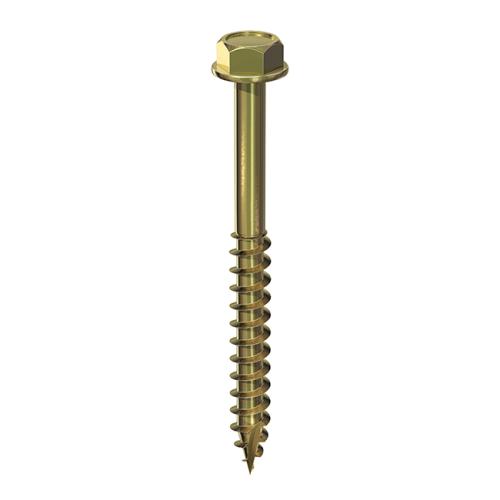 M6 x 50 Timco Solo Hexagon Head Flange Coach Screw Zinc & Yellow