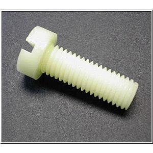 M8 x 35 Cheesehead Slotted Nylon Screw Grade 66 Natural DIN 84