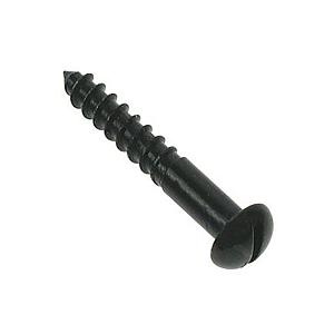 8 x 2" Round Head Slotted Black Jappaned Woodscrew