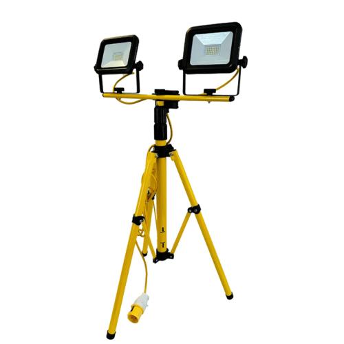 Kalwason 2x50W LED Tripod Work Light - IP65 Portable Twin Site Floodlight 175cm