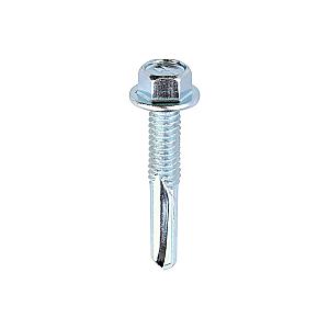 5.5 x 32mm (5/16" Hexagon Head) Self Drill Screws, Metal to Metal, Bright Zinc Plated For Steel 4-12.5mm Thickness ZH32B