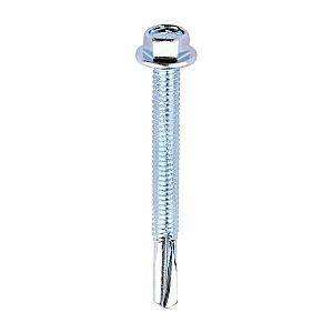 5.5 x 55mm (5/16" Hexagon Head) Self Drill Screws, Metal to Metal, Bright Zinc Plated For Steel 4-12.5mm Thickness ZH55B