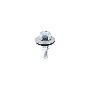5.5 x 19mm (5/16" Hexagon Head) Self Drill Screws, Metal to Metal, Bright Zinc Plated For Steel 1.2-4mm Thickness with 16mm EPDM Washer ZL19W16