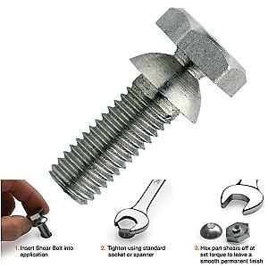 Shear Bolt Button Head, Stainless Steel A2