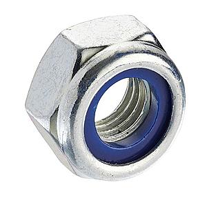 M16 x 1.5 Fine Pitch Nyloc Nuts Class 10 DIN 985 Type T Thin, Bright Zinc Plated