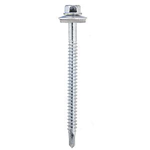 5.5 x 75mm Hexagon 16mm Washer Tek 3, 1.2 - 4.00mm Light Gauge, Bi-Metal Stainless A2 BMW5.5-75-3