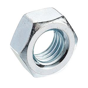 M10 x 1.25 Fine Pitch Hexagon Steel Full Nut Grade 8 Bright Zinc Plated, DIN 934