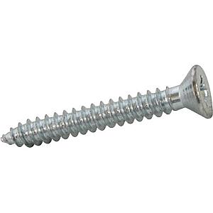 14 x 1" (6.3 x 38mm) Self Tapping Screw, Countersunk Pozi AB, Steel Bright Zinc Plated