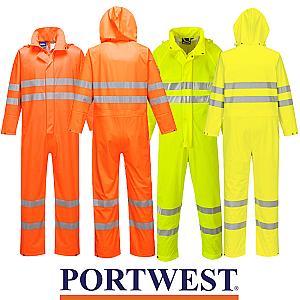 Portwest Premium Hi-Vis Waterproof Rain Coveralls
