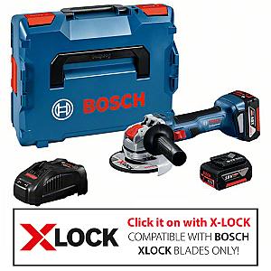 Bosch GWX 18V-7 4" 1/2 Angle Grinder, 2 x 4.0Ah Batteries, Charger & L-BOXX