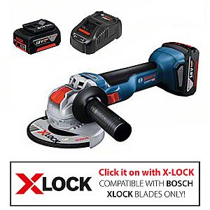 Bosch GWX 18V-10 5" Angle Grinder, 2 x 4.0Ah Batteries, Charger & L-BOXX