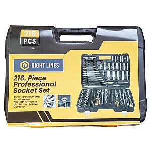 Right Lines 216 Piece Professional Socket Set (1/4", 3/8", 1/2" Square Drive) RL216SET