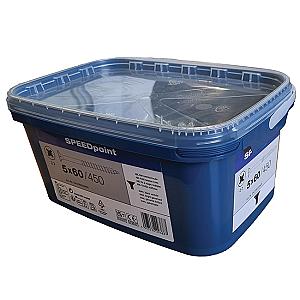 Speedpoint by Spax 5.0 x 60mm Countersunk Pozi Woodscrews, Bright Zinc Plated, Tub of 450