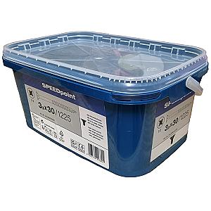 Speedpoint by Spax 3.5 x 30mm Countersunk Pozi Woodscrews, Bright Zinc Plated, Tub of 1225