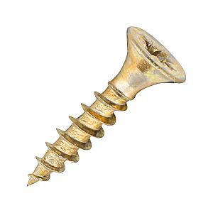 Sidax 3.0 x 15mm Countersunk Pozi, CHP01 General-Purpose Woodscrew, Zinc & Yellow CHP01-030015