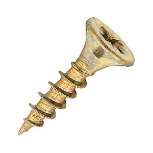 Sidax 3.5 x 15mm Countersunk Pozi, CHP01 General-Purpose Woodscrew, Zinc & Yellow CHP01-035015