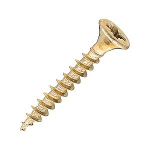 Sidax 3.5 x 25mm Countersunk Pozi, CHP01 General-Purpose Woodscrew, Zinc & Yellow CHP01-035025