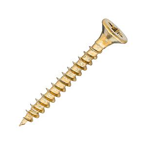 Sidax 3.5 x 30mm Countersunk Pozi, CHP01 General-Purpose Woodscrew, Zinc & Yellow CHP01-035030