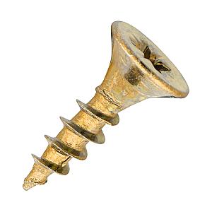 Sidax 4.0 x 15mm Countersunk Pozi, CHP01 General-Purpose Woodscrew, Zinc & Yellow CHP01-040015