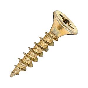 Sidax 4.0 x 20mm Countersunk Pozi, CHP01 General-Purpose Woodscrew, Zinc & Yellow CHP01-040020