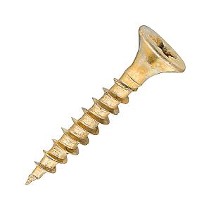 Sidax 4.0 x 25mm Countersunk Pozi, CHP01 General-Purpose Woodscrew, Zinc & Yellow CHP01-040025