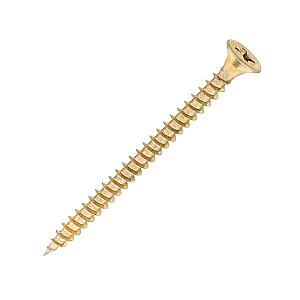 Sidax 4.5 x 60mm Countersunk Pozi, CHP01 General-Purpose Woodscrew, Zinc & Yellow CHP01-045060