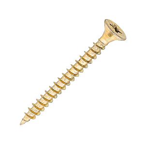 Sidax 5.0 x 50mm Countersunk Pozi, CHP01 General-Purpose Woodscrew, Zinc & Yellow CHP01-050050