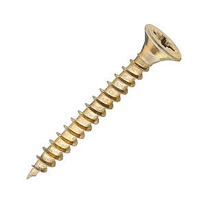 Sidax 6.0 x 50mm Countersunk Pozi Pz3, CHP01 General-Purpose Woodscrew, Zinc & Yellow CHP01-060050