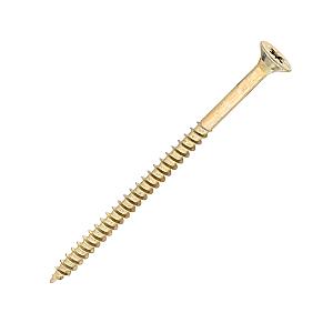 Sidax 6.0 x 100mm Countersunk Pozi Pz3, CHP01 General-Purpose Woodscrew, Zinc & Yellow CHP01-060100