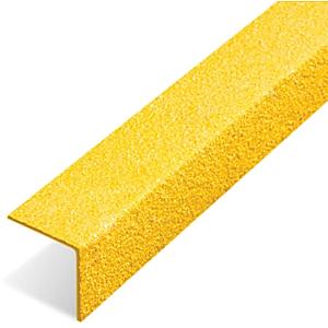 Yellow GRP Anti Slip Coarse Gritted Stair Nosing, 55 x 55 x 3mm, 3 Metre