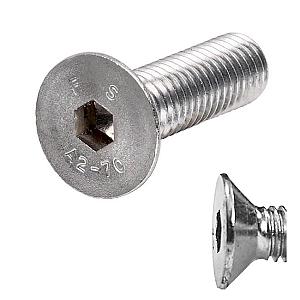 M4 x 70 Socket Countersunk Screws, Stainless Steel A2 (304), DIN 7991