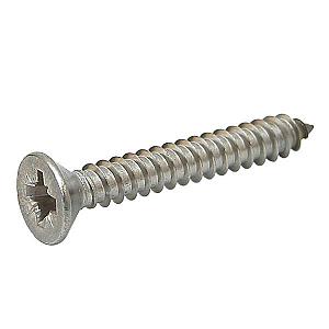 8 x 1" (4.2 x 25mm) Countersunk Pozi No.2 AB Self Tapping Screw Stainless Steel A4 (316)