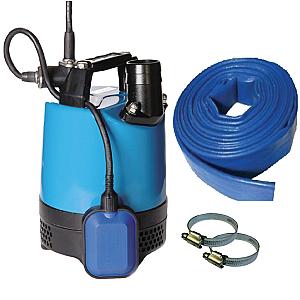 TSURUMI LB480 2” Auto Submersible Pump, 10M Hose & Clips Set- 240V