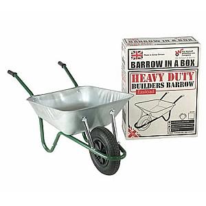 Walsall 90L Easiload Wheelbarrow in a Box, Galvanised, Pneumatic Tyre