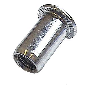 M6 Rivet Nut, Flanged, Steel, Grip range 3.50 - 5.5mm, Hole Size 9.1mm Bralo 030111 6009