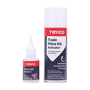 Timco Trade Instant Bond Mitre Kit 50gr Adhesive & 200ml Activator 247115