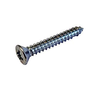 8 x 3/4" (4.2 x 19mm) Raised Countersunk Pozi Self Tapping Screw, Type AB, Bright Zinc Plated