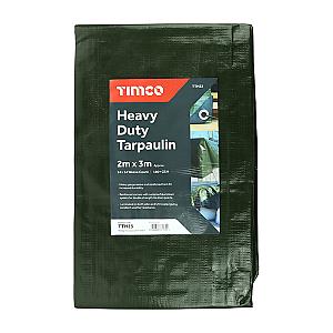 Timco 2M x 3M Heavy Duty Tarpaulin, Green TTH23