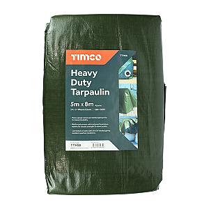 Timco 5M x 8M Heavy Duty Tarpaulin, Green TTH58
