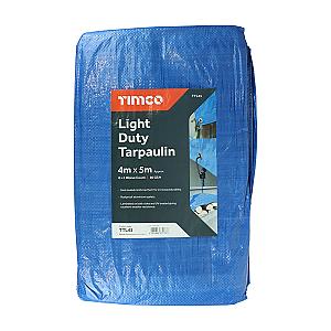 Timco 4M x 5M Light Duty Tarpaulin, Blue TTL45