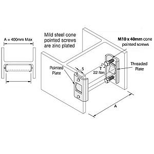Unistrut P3087 Beam Clamp for Steel columns suits 41x41, Galvanised. SOLD IN PAIRS