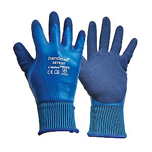 Handmax Detroit Lite Grip PU Coated Waterproof Gloves, Blue Size 9 (Large)