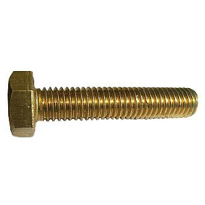 M6 x 75 Brass Hexagon Head Set Screws, DIN 933