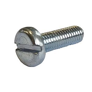 M2.5 x 6 Pan Slot Machine Screw Mild Steel Bright Zinc Plated, DIN 85