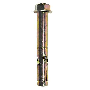 M16 Thread x 80 Overall - 20mm OD Mild Steel Sleeve Anchor Hex Nut, Zinc / Yellow Plated SLN20080