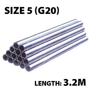 Steel Galvanised Handrail Tube, Size 5 (G20), OD 26.9mm ID 20mm x 3.2M (Kee Klamp Compatible)