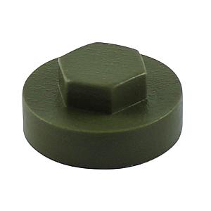 19mm Cover Cap Olive Green to suit hexagon head self drill screws with 8mm 5/16" heads, 19mm washers