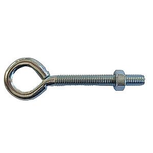 M8 x 66mm Shank Length, Folded Eye Bolt & Nut, 16mm Eye, Bright Zinc Plated
