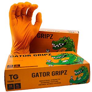 XL Gator Gripz Heavy Duty Nitrile Gloves, Orange (Box of 50)
