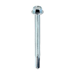 5.5 x 80mm (5/16" Hexagon Head) Self Drill Screws, Metal to Metal, Bright Zinc Plated For Steel 4-12.5mm Thickness ZH80W16B